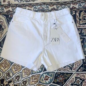 NWT Zara white denim shorts